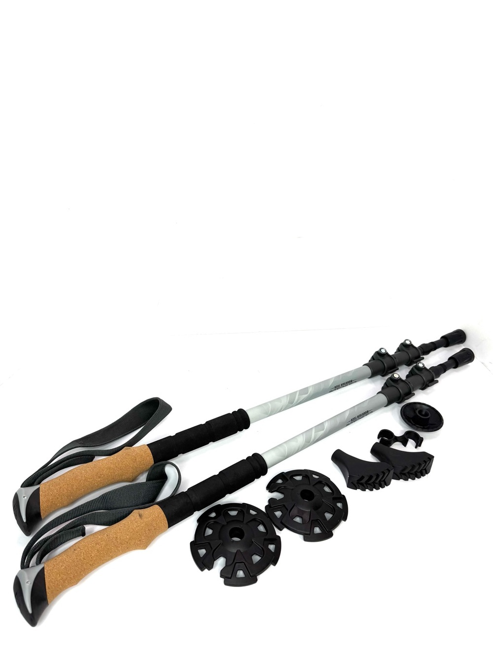 NEW! Cascade Mountain Tech 100% Carbon Fiber Quick Lock Trekking Poles Cork Grip